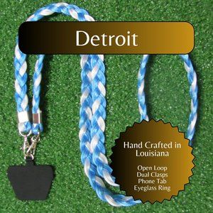 Braided Universal Phone Lanyard, Sports Team Colors, Detroit Football